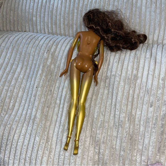 Barbie Fairytopia Wonder Fairy Asha Rooted Lashes Doll rare Black gold - Picture 5 of 6